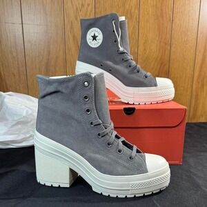 Grey Converse Chuck Taylor All Star Platform Hi Heel trainers Size 10‎ Womens